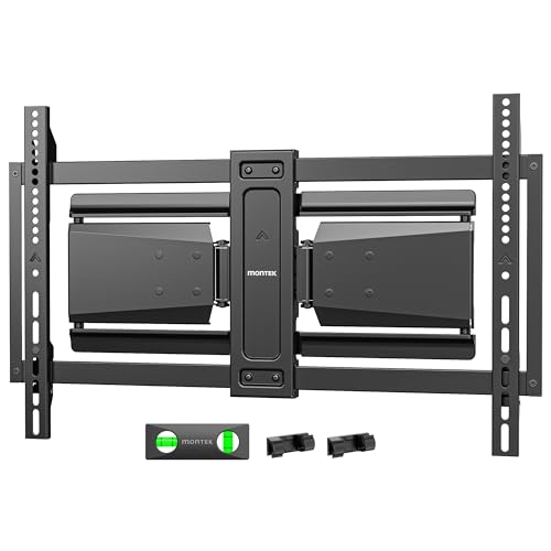 monTEK 1.38" Ultra Slim TV Wall Bracket for 37-90 Inch TVs Up to 85kg, Swivel, Tilt & Extend, Heavy Duty TV Wall Mount with Double Arm, Full Moiton TV Bracket, Max VESA 600x400mm