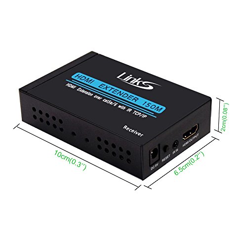 LinkS HDMI Receiver, 492FT HDMI Receiver Box Extender Over CAT5e/ CAT6 Ethernet Cable (up to 150M, Receiver)