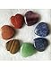 AMOYSTONE 7pcs Heart Stones Reiki Healing Chakra Natural Crystal Tumbling Puffy Heart Stone 30mm for Balancing Meditation Making Pendant