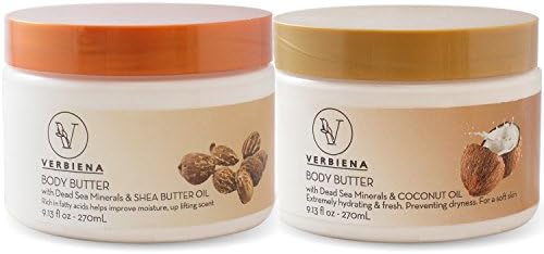 2 Pack | Shea Body Butter + Coconut Essential Oil Body Butter With Dead Sea Salt Minerals