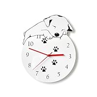 kolymax Wall Clock Non-Ticking Silent Kids Room Decorative Clock With Unique Lovely Cartoon Shape -Cute Puppy Dog 12inch (white)