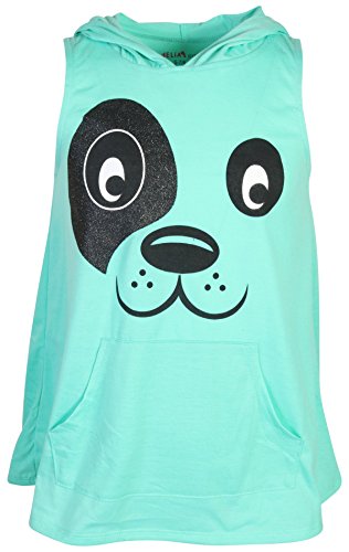 dELiAs Girl's Sleeveless Summer Pajama Short Set With Animal Character Hood, Dog, Size 10/12' - Thumbnail 2
