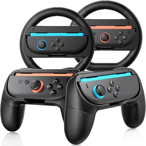 XICEN Grips and Steering Wheels for Nintendo Switch 2, with 4 Pcs Thumb ...