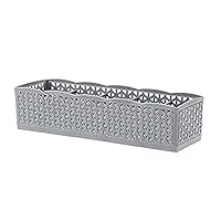 Hoomall Storage Box 5-grids Multi-Function Plastic Drawer Organizer Tie Bra Socks Drawer Cosmetic Divider (Grey)