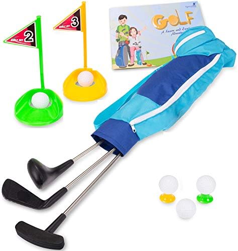 Kids Golf Club Set, Golf Training Equipment Practice Kit, Outdoor Learning Educational Toys Gifts for Boys, Girls, Toddlers, Children 3-6 Years, 3 Golf Clubs, 5 Balls, Golf Bag, 2 Tees with Flags Kids Golf Club Set, Golf Training Equipment Practice Kit, Outdoor Learning Educational Toys Gifts for Boys, Girls, Toddlers, Children 3-6 Years, 3 Golf Clubs, 5 Balls, Golf Bag, 2 Tees with Flags