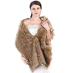 Aukmla Women's Large 1920 Brown Faux Fur Shawl Bride Wedding Fur Wraps and Shawls Faux Mink Shawl for Women and Girls (Brown) Aukmla Women's Large 1920 Brown Faux Fur Shawl Bride Wedding Fur Wraps and Shawls Faux Mink Shawl for Women and Girls (Brown)