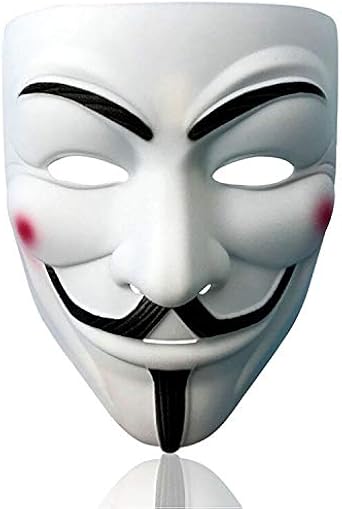 Amazon Com V For Vendetta Mask Anonymous Hacker Mask Halloween Costume Cosplay Anonymous Mask White Clothing