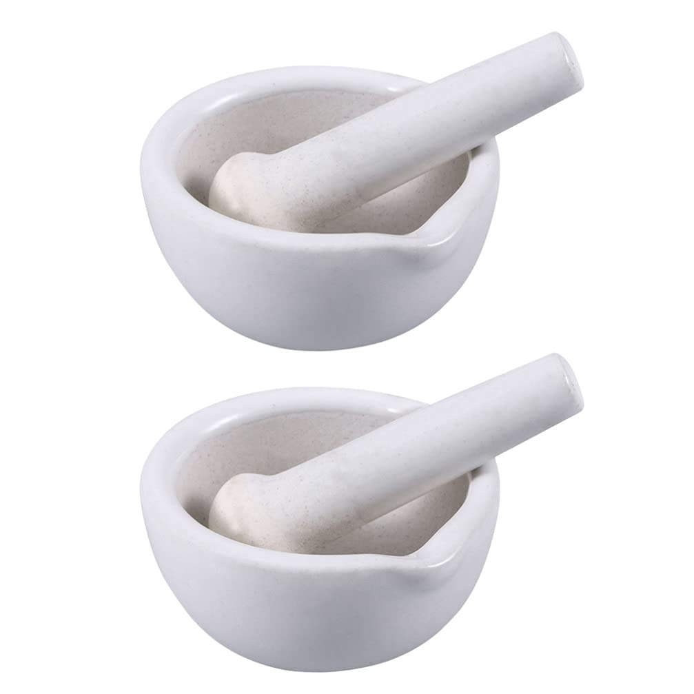 2 Sets and Pestle Set Ceramic Pestle Lab Experiment Supplies for