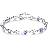 Neeshka Korean Style Silver Plated Crystal Heart Shaped Women's Bracelet