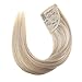 VeSunny 14inch Blonde Hair Extensions Ponytail Clip on Ponytail Extension Human Hair Color #18 Ash Brown Mixed #613 Bleach Blonde 80G/Set
