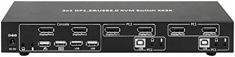Techly 101928 KVM Switch 2 Ports DisplayPort1.2 for Dual Monitor Black - Image 3