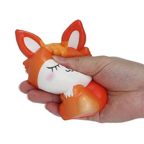 Mikilon Squishies Kawaii Cartoon Fox Scented Slow Rising Animal Squishy (Orange)