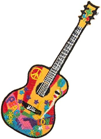 Fancy Guitar Patch Embroidered Iron on Patch