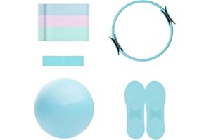 Pilates Essential Kit featuring a grey pilates ring and a small purple exercise ball