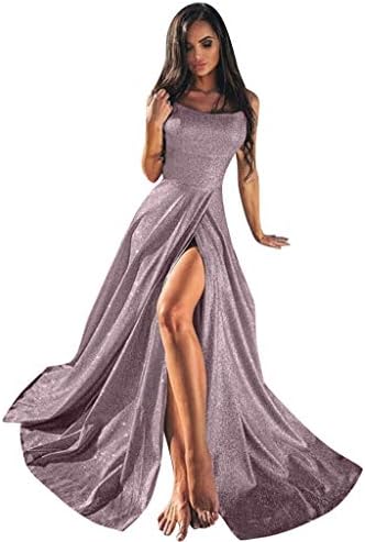 Drfoytg Women Bridesmaid Dress Sleeveless Maxi Evening Prom Dresses Solid Party Long Gown