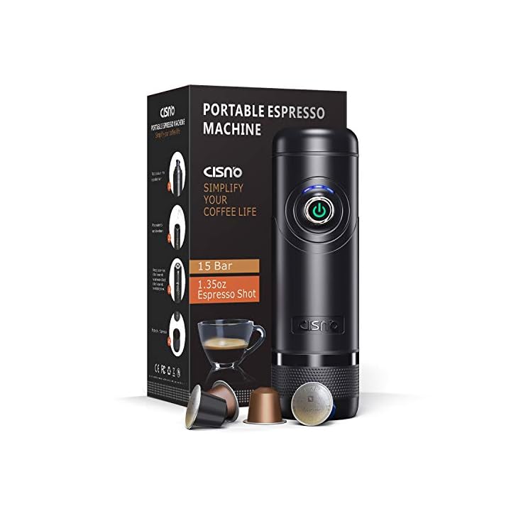 CISNO NCCN01 Automated Portable Espresso Machine, Boil Water, 15 Bars