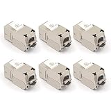 VCE 6-Pack RJ45 Cat6A Shielded Metal Keystone Jacks UL Listed
