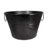BREKX Glossy Black Hammered Beverage Tub and Wine