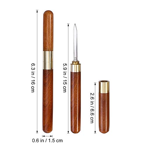3pcs Portable Stainless Steel Ice Pick Ice Tool with Safety Cover,Wood Handle