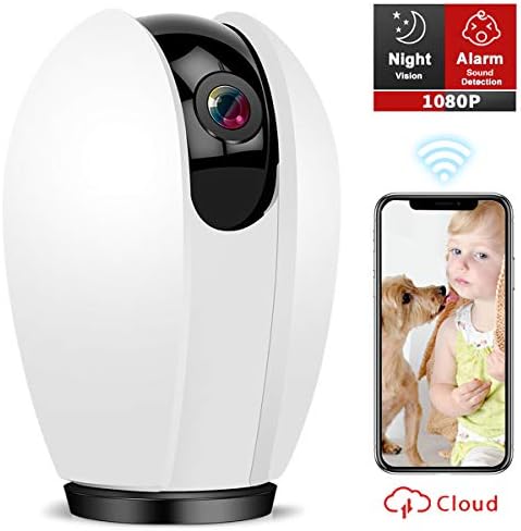 Pet Cam Baby Monitor Camera, 1080P Wireless Home Security IP Camera Indoor Surveillance WiFi Cam, Motion & Sound Detection, 2-Way Audio, Cloud Service Available, Powered by Tuya, Compatible with Alexa