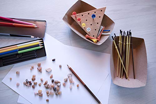 Brown Kraft Paper Food Tray, Capacity of 2.5lb, Eco-Friendly Kraft Food Trays USA Made, FDA Approved Recyclable & Biodegradable, Convenient for All Event: Party, Camping, Carnival, BBQ... (250pc)