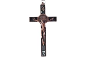 DELLMAO MTYIQS 19.5x9.5cm Crucifix Wall Cross Catholic Saint Cross Jesus Christ Vintage Wall Hanging Cross for Home Decor Wall Cross