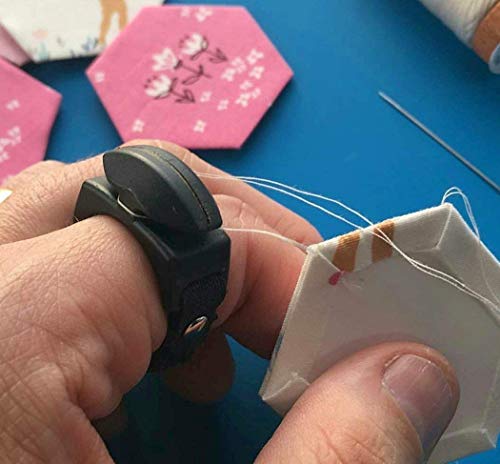 Thread Cutterz Ring Black w/ 3 Rows Clear Crystals - A Ring That cuts Thread, Yarn & Embroidery Floss - Thumbnail 3