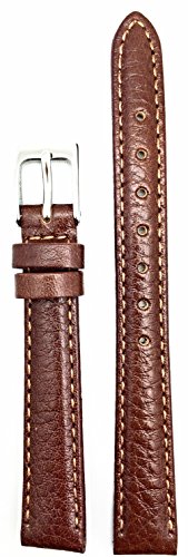 Watchband by NewLife | Honey Brown, Lightly Padded, Vegetable Leather Strap that brings New Life to Any Watch (Women's Standard Length; 12mm lug width)