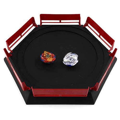Top Battle Toy, Battle Tops Arena 38.5 x 34cm Burst Gyro Arena Disk Exciting Duel Spinning Top Launcher Stadium Toy Accessories for Boys Children Christmas Birthday Gifts Black - Thumbnail 3