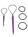 Conair Topsy Tail Hair Styling Kit, 5 Piece Set: 2-tools and 3-elastic bands