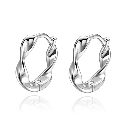 8mm Small Huggie Hoop Earrings Silver Silver 8mm Wide Huggie