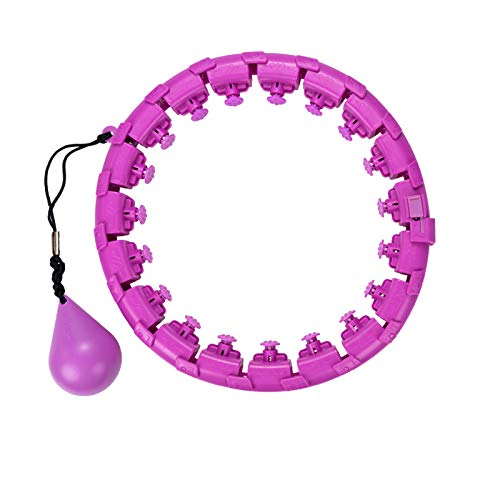 Rosyduck Smart Hula Hoop Will Not Drop Hula Hoop Automatic Rotating Circle Detachable Knot Adjustable Abdomen Fitness Weight Loss Massage Adult Exercise,Purple