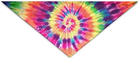 PETLOVEPET Tie Dye Rainbow Peace Color Triangle Pet Scarf Dog Bandana Pet Collars For Dog Cat One Size