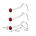 joybeauti Stainless Steel Clear White Rhinestone Bar Curved Nose Studs Rings Body Piercing Jewelry Pack of 18 Pcs