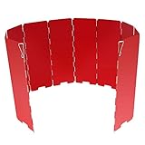 Camp Stove Windshield 10 Plates Aluminum Alloy Stove Grill Windscreen with Carrying Box, Folding Compact for Camping Picnin Butane Stoves Gas Stoves Alcohol Stoves