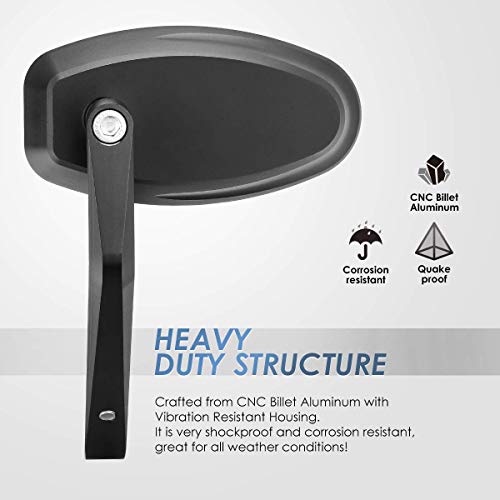 Kemimoto Motorcycle Handlebar Bar End Mirror, Rearview Mirror Universal