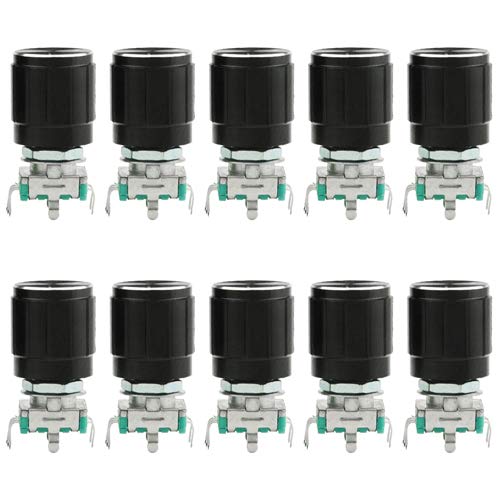 WMYCONGCONG 10 PCS 360 Degree EC11 Rotary Encoder Code Switch Digital Potentiometer 7 Pins 15mm with Caps (7 Pin 15MM) (7 Pin 15mm)