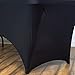 ifavor123 Set of 2 Premium Quality Fitted Spandex Stretch Tablecloth - Rectangle Durable Fabric Table Cover for 6 FT. Long Banquet Table (Black)