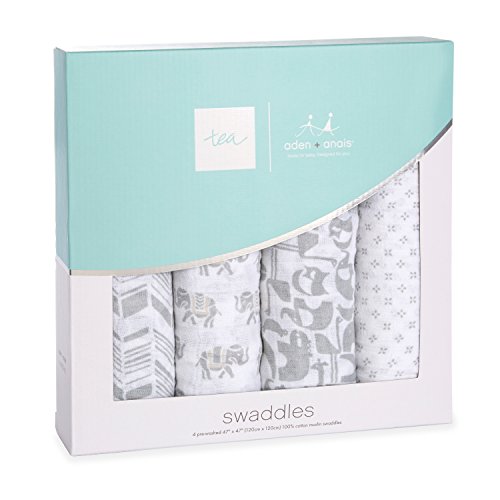 image for aden + anais Tea Collection Swaddle Baby Blanket, 100% Cotton Muslin, 