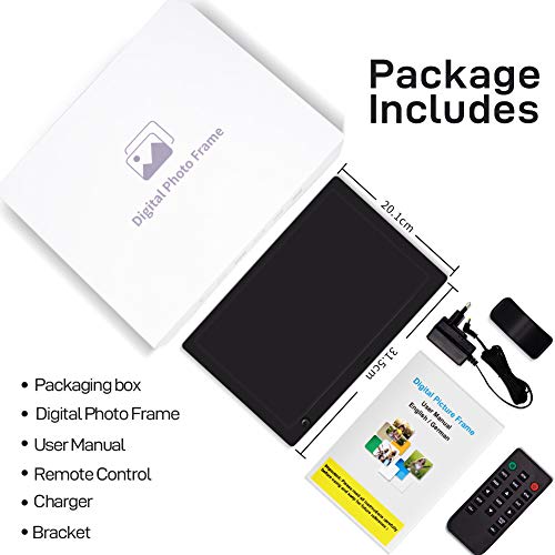 Digital Picture Frame, Jimwey 10.1 Inch Full HD IPS Screen Digital Photo Frame with Motion Sensor, Support Video Music Video USB Drive SD Card, Suitable as a Gift for Elders, Students, Friends
