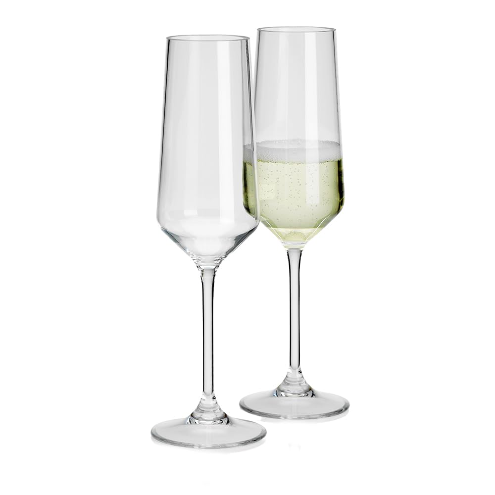 Flamefield Savoy Champagne Flute – 295ml of Elegance and Durability, Break-Resistant, Ideal for Outdoor Adventures and Home Celebrations, Easy-Clean, Dishwasher-Saf