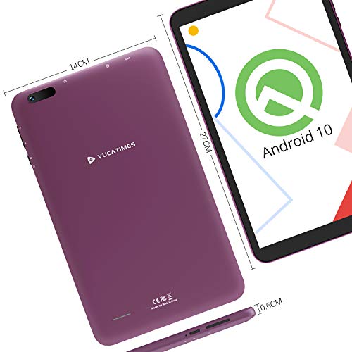 Tablet 8-Inch Android 10.0 Wi-Fi - VUCATIMES N8 Tablets 32GB ROM Quad-Core Dual Camera Processor IPS HD Display Bluetooth 4.2, Purple