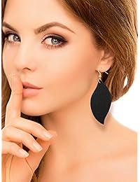 Jovitec - Juego de 8 pares de pendientes de piel, ligeros, diseño de hojas para mujeres y niñas