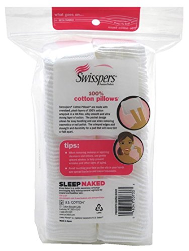 Swisspers Cotton Pillows Plush 100 Count Rectangular (2 Pack)