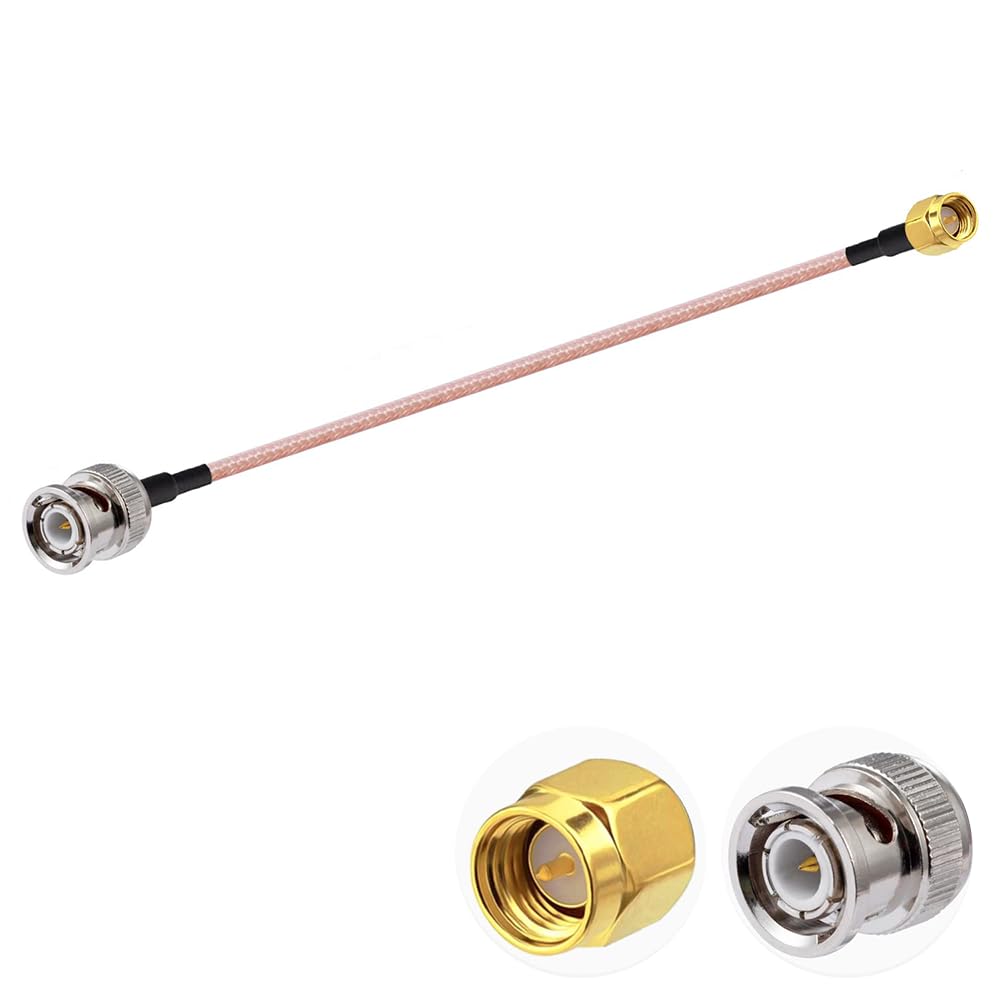 Vecys SMA Male to BNC Male RF Coaxial Cable 50ohm SMA to BNC RG316 Jumper Cable 6"/15CM for Antennas Ham radio Wireless LAN Devices Wi-Fi Radios