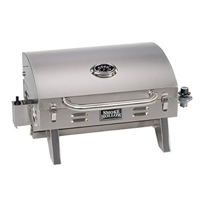 Smoke Hollow 205 Stainless Steel TableTop Propane Gas Grill, Perfect for tailgating,camping or any outdoor event