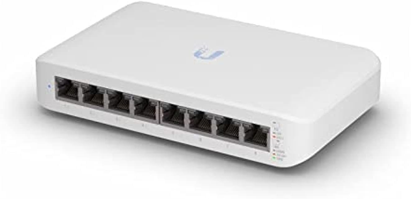 View 1 of **NON-FUNCTIONAL**
Ubiquiti UniFi Switch Lite 8 PoE |(USW-Lite-8-PoE) 8-Port Gigabit Switch with 4 PoE+ 802.3at Ports (2-Pack)