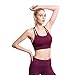 Women's Yoga Sports Bra Wirefree Double Lined T-Back Dark Purple S