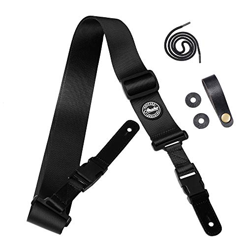 Amumu correa de cinturón de seguridad para guitarra con clip de
