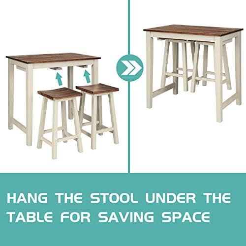 Wooden bar dining set with MDF material, worth $199.99.
